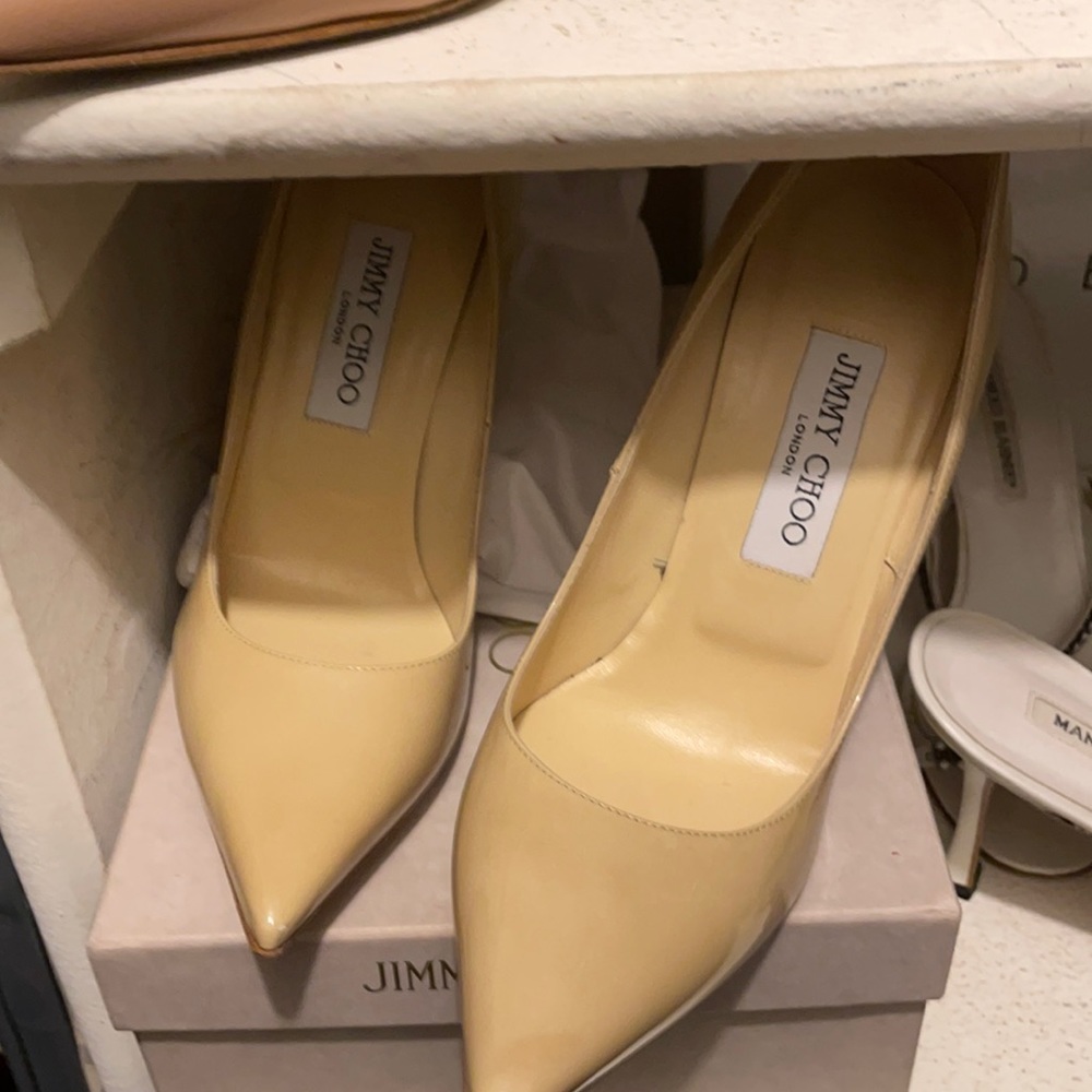 Jimmy Choo Nude Patent Pump